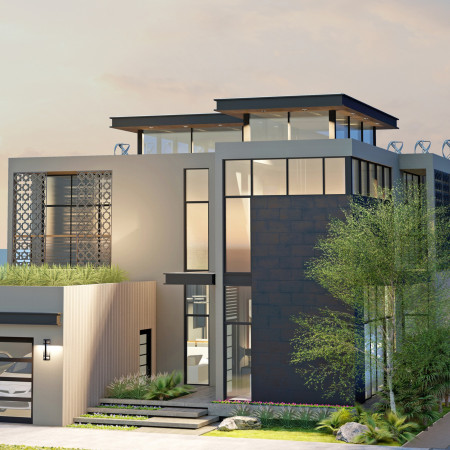 Charred Wooden Shingles and Cross-Laminated Timber Panels Define Sustainable Living in a Desert Setting