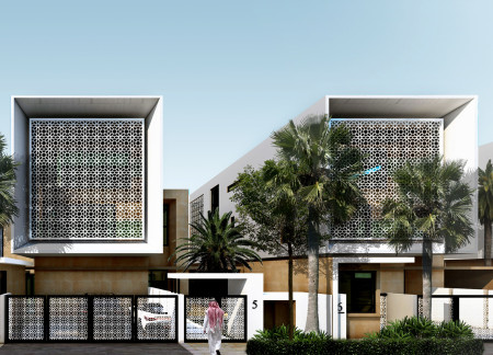 Perforated Mashrabiya Screens and Cooling Brick Systems Define Sustainable Communal Living in Dubai