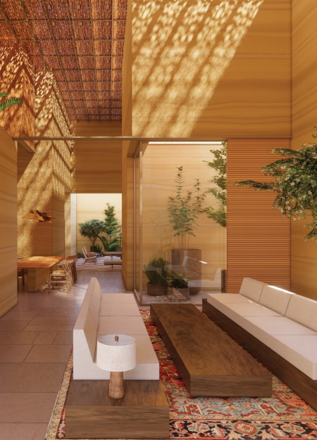 Palm Frond Cladding and Wind Towers in a Seamless Indoor-Outdoor Living Space