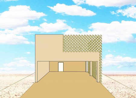 Thermal Brick Enclosure with Natural Wood Accents for Private Family Living