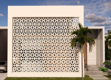 Terracotta Facades and Double-Skin Envelopes Define Sustainable Living Spaces in Desert Context