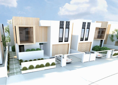 Rotating Sustainability Platform with Fluted Concrete and Natural Timber Elements in a Modern Residential Setting