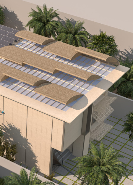 Woven Palm Fronds and Natural Ventilation in a Sustainable Family Dwelling