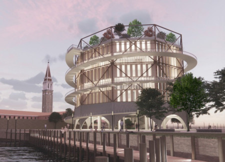 Vertical Gardens and Community Spaces Within Historic Gasometers of Venice