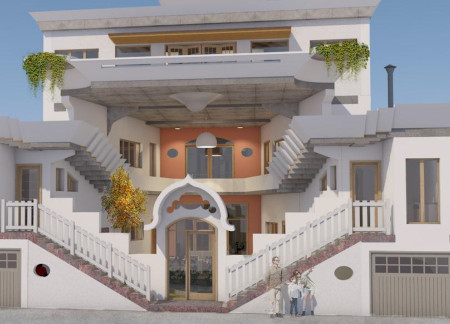 Textured Fa&ccedil;ade with Horizontal Grooves and Sustainable Wood Framework in Modern Family Residence