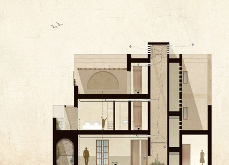 Cyclopean Walls and Desert Clay Integrate Sustainable Living in a Modern Residential Design