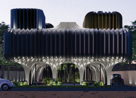 Folded Aluminum Creases Create Thermal Efficiency in Modern Emirati Living