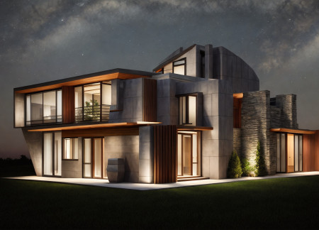 Charred Wooden Shingles and 3d-Printed Elements Shape a Modular Sustainable Residence