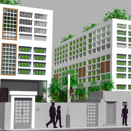 Sustainable Living Enhanced by Vertical Gardens and Photovoltaic Panels in a Modular Design