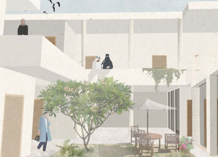 Mud Brick Structure with Natural Ventilation and Outdoor Living Spaces