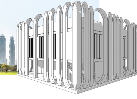 Curved Fa&ccedil;ade with Solar Panels and Reinforced Concrete in Eco-Friendly Family Home
