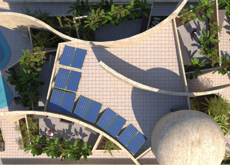 Curved Forms and Green Walls Defining Sustainable Family Living in Dubai