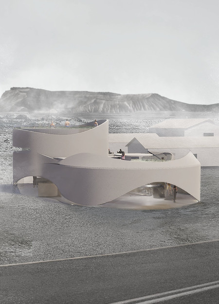 Charred Wood Roofs and Circular Forms Creating a Harmonious Spa Experience Overlooking Volcanic Landscapes