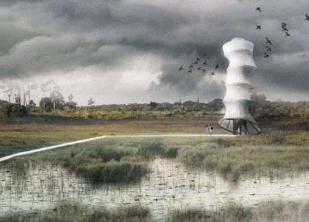 Ptfe Canopy and Timber Grilles Enhancing Elevated Observation in a Coastal Landscape