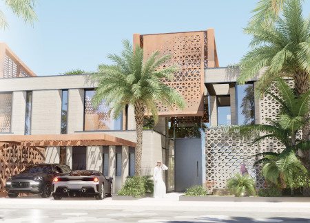 Corten Steel Facade and 3d-Printed Walls in a Sustainable Urban Residence