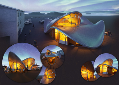 Fluid Concrete Forms and Expansive Glass Elevate a Craft Brewery Spa Experience