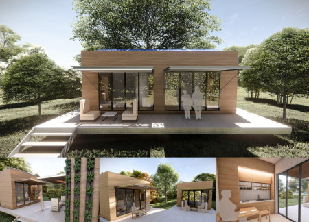 Charred Wooden Shingles and Cross-Laminated Timber Panels Enhance Modular Living Solutions