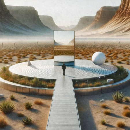 A Geometric Installation for Desert Reflection