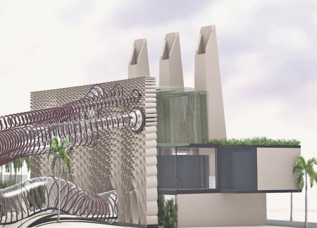 Saline Irrigation System Inhabiting Green Terracotta Ecology Through Vertical Farming