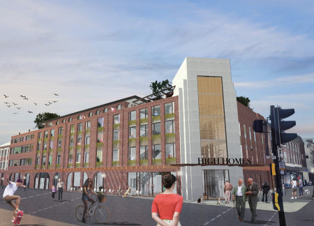 Dual Facade and Community Hub Constructed with Durable Brick and Glazing