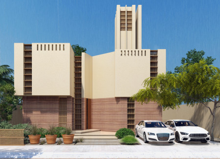 Natural Ventilation and Sustainable Limestone Facade in a Residential Courtyard Design