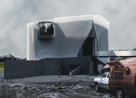 Curved Concrete Pathways and Panoramic Views in a Beer Spa Integration with Natural Landscapes