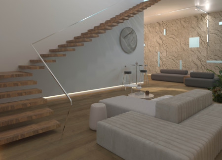 Curved Roof and Local Stone Integration in a Sustainable Family Villa