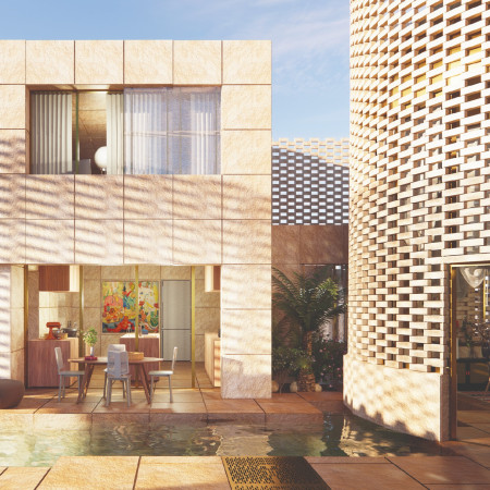 Wind Tower Design Utilizing Self-Interlocking Sand Blocks for Sustainable Living