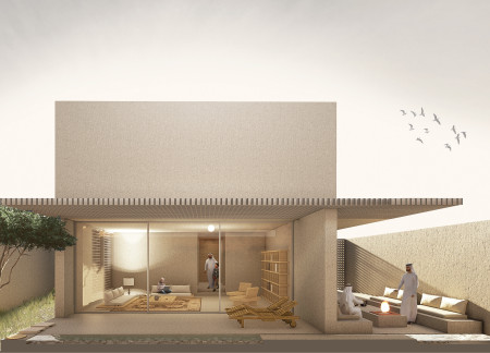 Charred Wooden Shingles and Terrazzo Floors Create a Harmonious Family Home in Dubai