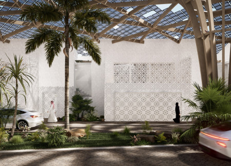 Cross-Laminated Timber Panels and Perforated Cladding in a Desert Residential Space