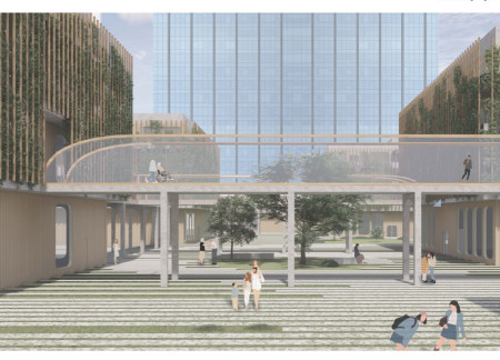 Charred Wooden Shingles and Glass Fa&ccedil;ades Create Communal Spaces for Urban Living