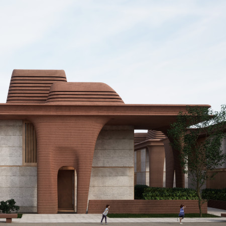 Rammed Earth Walls and Windcatchers Shape Sustainable Urban Residence