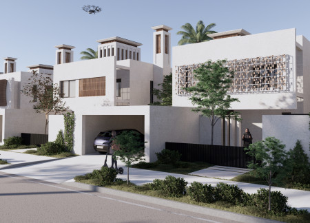 Bamboocrete Modules with Traditional Wind Towers for Sustainable Urban Living