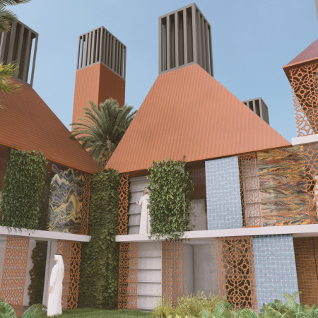 Wind Towers and Rammed Earth Create a Harmonious Home in an Arid Climate