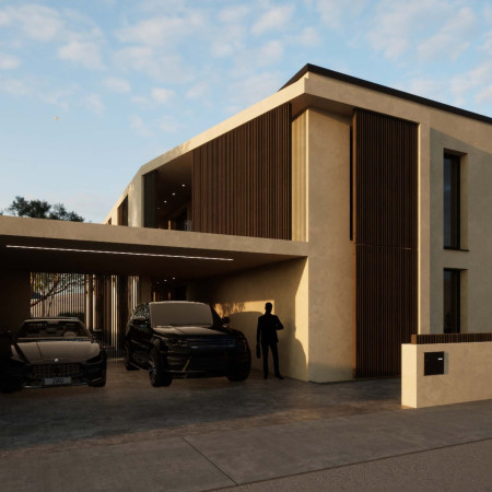 Walnut Accents and Natural Light Enhance a Linear Family Residence in Jordan