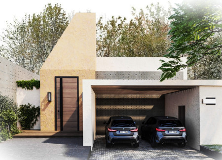 Charred Wooden Shingles and Cross-Laminated Timber Panels in a Flexible Family Residence