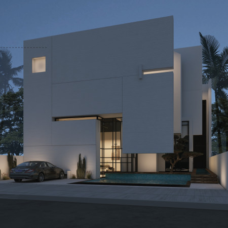 Charred Wooden Shingles and Concrete Structure Create Balanced Residential Environment