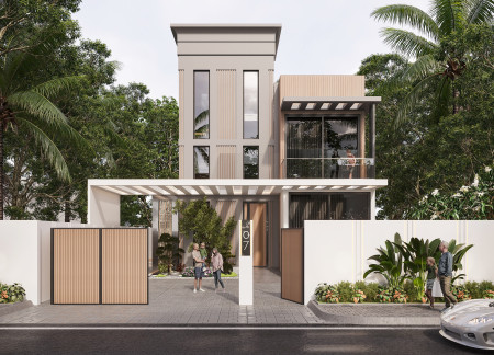 Charred Wooden Shingles and Recycled Materials Form a Sustainable Residential Solution