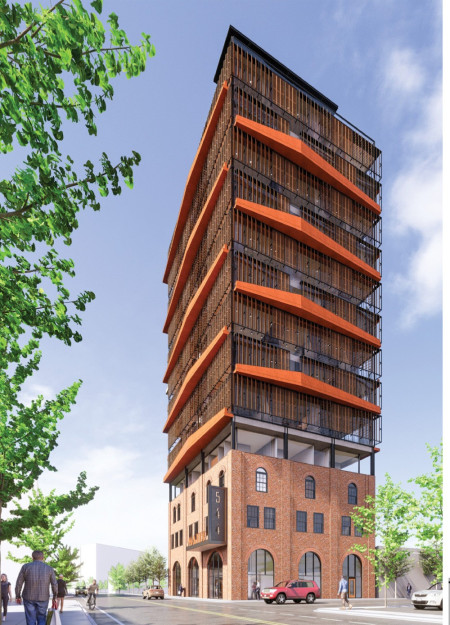 Charred Wooden Shingles and Brick Facade Blend in a Community-Centric Urban Development