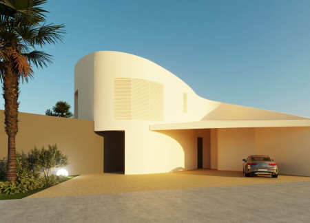 Curvilinear Forms Enhanced by Thermo-Reflective Cladding Within a Desert Context