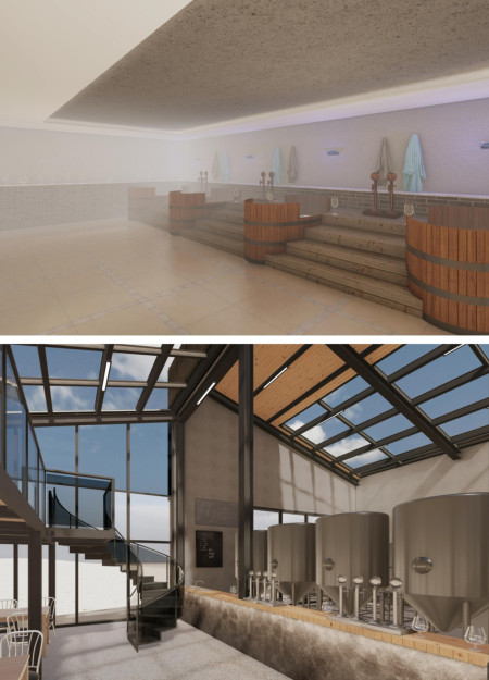 Subterranean Brewery Constructed with Prefabricated Wood Panels and Integrated Solar Energy Solutions