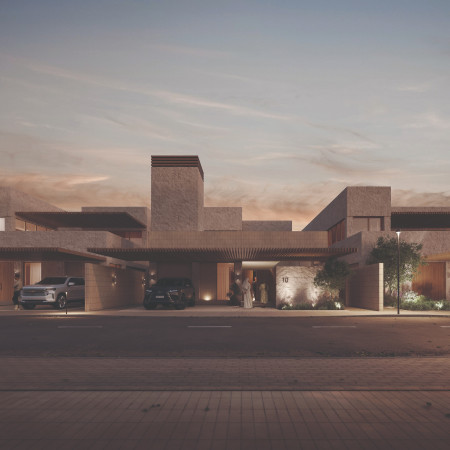 Natural Ventilation Through Barjeel and Sustainable Stone Cladding in Modern Residential Design