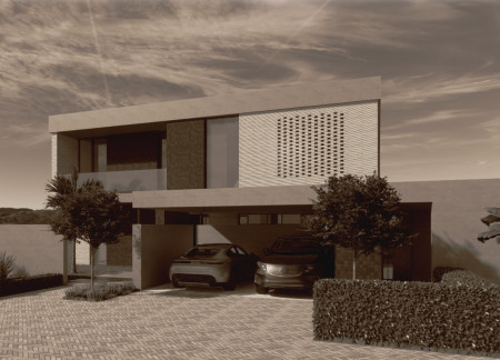 Terracotta Facade with Biophilic Balconies in a Sustainable Residential Design