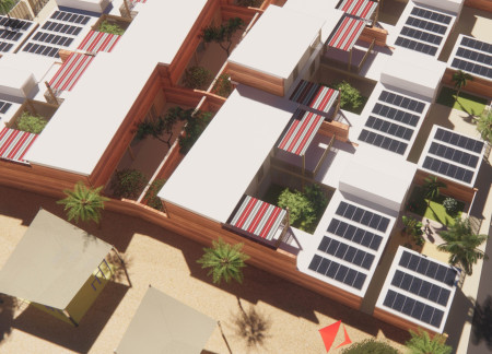 Rammed Earth and Wood Frame Homes Integrated with Central Courtyards for Sustainable Living