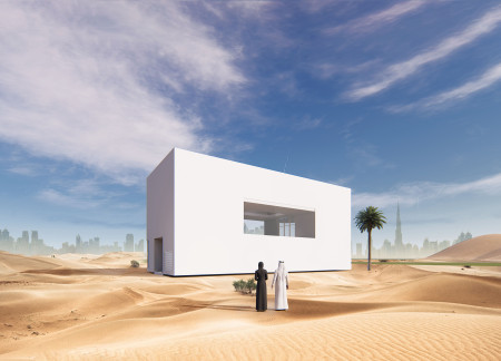 Charred Wooden Shingles and Hydroponic Gardens Fuel Sustainable Living Solutions in Desert Environments