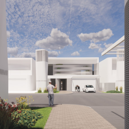 Atmospheric Water Generation and Sustainable Geopolymer Concrete in a Harmonious Family Living Space