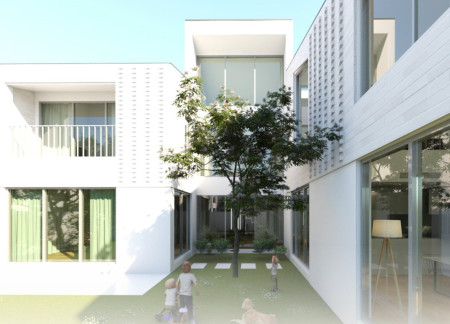 Charred Wooden Shingles and Cross-Laminated Timber Define a Sustainable Community Hub