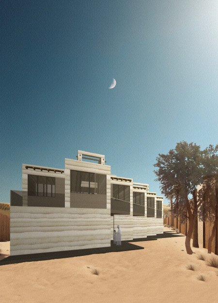 Rammed Earth and Cross-Laminated Timber Create Community-Centric Spaces in Desert Living