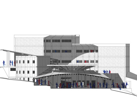 Cloistered Spaces Crafted with Local Stone and Natural Wood Emphasizing Community Connectivity