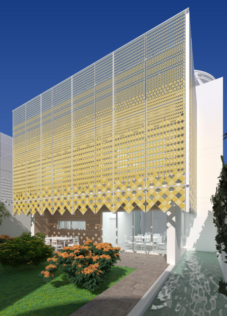 Charred Lattice Screens and Natural Ventilation in an Energy-Efficient Residential Design